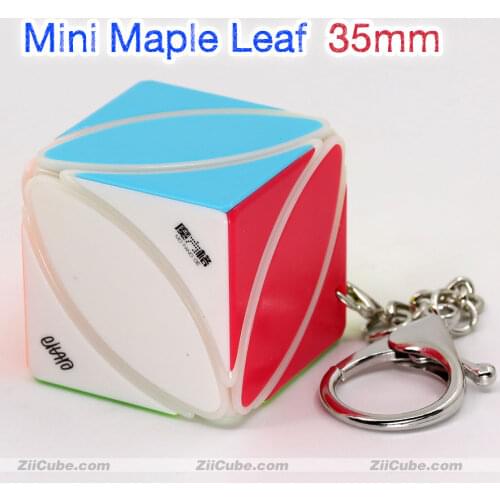 QiYi Mini Cube XMD Magic Puzzle KeyChain Mini Maple Leaf Small Magical Cubo Stickerless Primary Color School Bag Accessories Toy