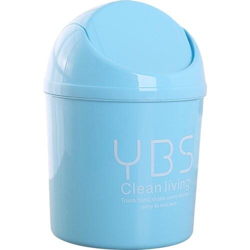 Mini Trash Can, Plastic Desktop Garbage Bin with Swing Lid for Kitchen Living Room Office