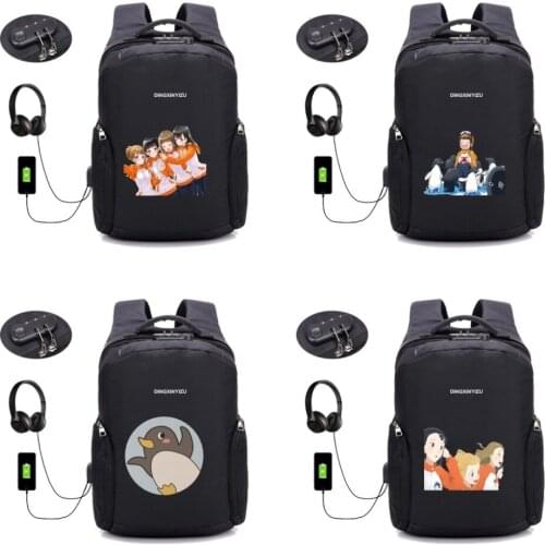 Anime A Place Further Than the Universe backpack multifunction Anti-theft USB charging student School Bags teenagers travel Bag