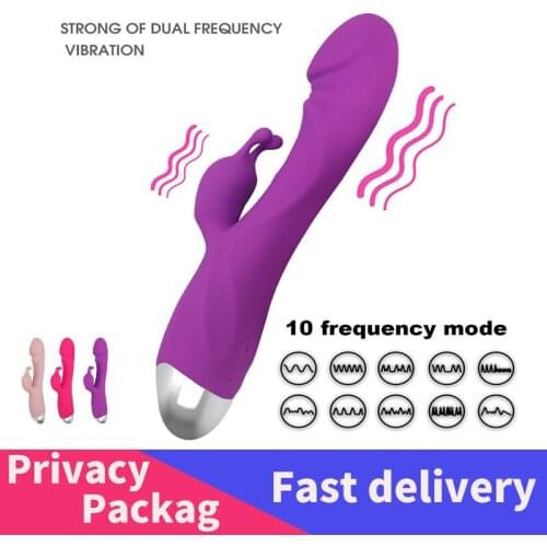 Strong Dildo Vibrator G-Spot Rabbit Vibrators Clitoris Stimulator Vaginal Pussy Massager Sex Toys for Women Female Masturbation