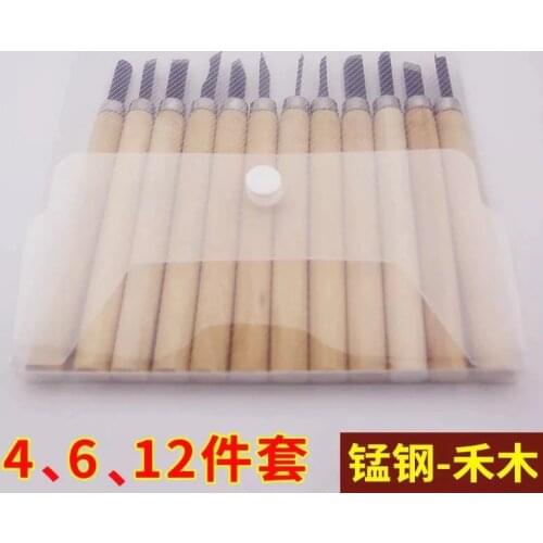 65 Manganese Steel Wood Handle Carving Knife Set Soft Clay Carving Tool Dny Hand Carving Knife 4 / 6 / 12pcs