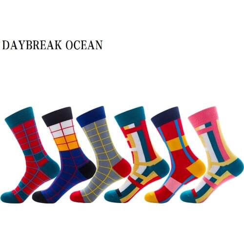 Unisex New Fashion Mens Socks Women Autumn Winter Square Combed Cotton Socks Mens Big Size Crew Socks Manufacturer Wholesale