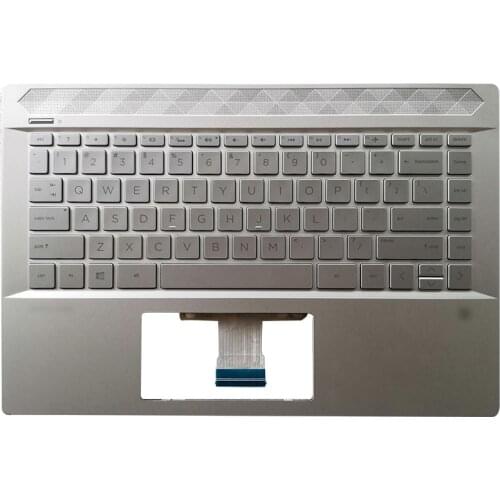 NEW Original Laptop For HP Pavilion 14-CE 14-CE0026TX fingerprint Palmrest Upper US Backlit keyboard Silver With