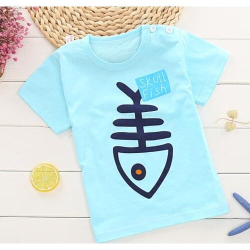 Baby girls boys summer t-shirt 0-6T little kids O-neck pure cotton tees animal child short sleeve cartoon jacket kids pullovers