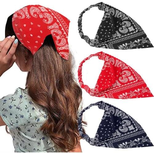 1PC Floral Print Scrunchies Hair Scarf Headband Elastic Hair Band Cute Turban Headwrap Headbands Women Hair Accessories
