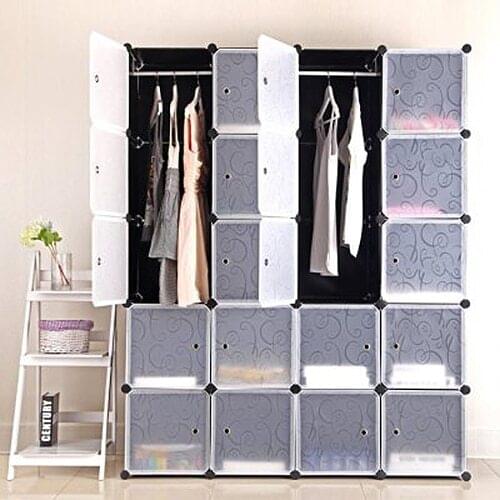 Simple Wardrobe Folding Closet Bedroom Furniture Clothes Storage Organizer Space Saver Cabinet Shelf Clothing Organizer HWC
