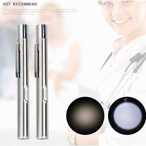 USB Rechargeable Medical Handy Pen Light Mini Nursing Flashlight LED Torch Lamp With Stainless Steel Clip Pocket Led Flashlight