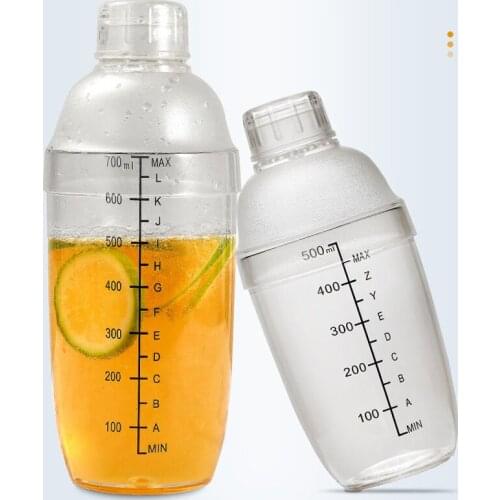 1PCS 350ml/530ml/700ml/1000ml Cocktail Shaker home bar utensils plastic shake cup wine drink mixer shake bottle