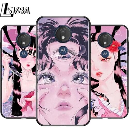 Shintaro kago Horror cartoons for Motorola G9 G8 G E7 E6 One Play Marco Hyper Fusion Stylus Power Edge Plus Black Phone Case