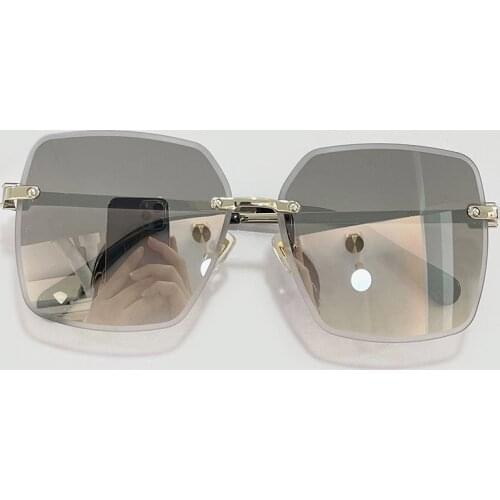 Fashion Mirror Sunglasses Women Brand Designer Luxury Rimless Square Sunglases Men Driving Fishing Glasses UV400