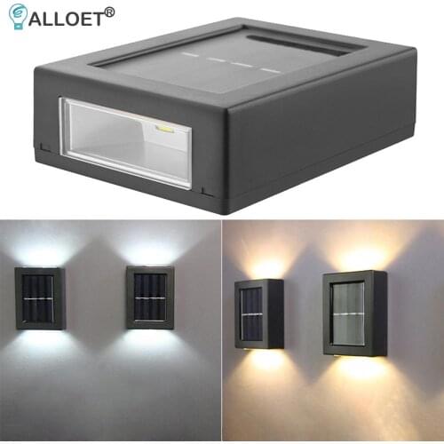 2pcs Intelligent LED Solar Light Outdoor Wall Lamp Solar Street Lamp Night Light for Garden Yard Path Decoration Warm/White/RGB