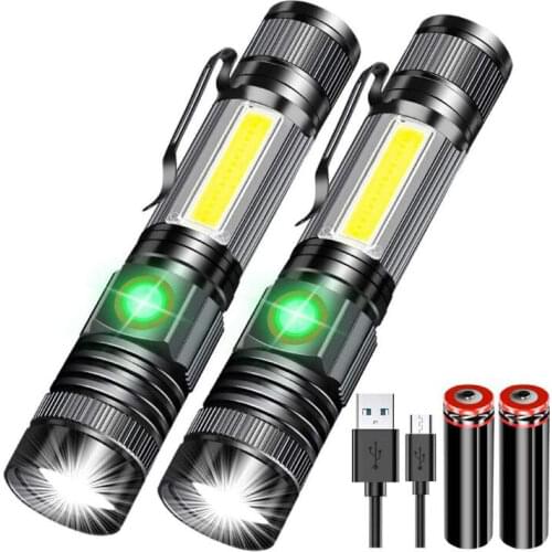 Usb Rechargeable T6 Led Flashlight Torch Zoom Light Lamp 3 Files Dimming Rotary Zoom Light Long-range For Outdoor Activities