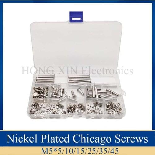 Chicago Screw Binding Screws Posts Assortment Kit for DIY Leather Bookbinding Crafts 120Pcs/Set M5