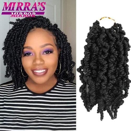 Mirras Mirror Pre-twisted Spring Twist Hair 10 Inch Crochet Hair Braids Short Curly Passion Twists Braiding Hair Extensions