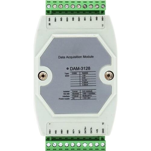 0-5V Voltage And Current 4-20MA Input DAM3128 Analog To RS485 Module Analog Acquisition Module