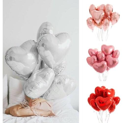 10pcs Romantic Rose Gold Heart Foil Balloons Helium Baloon Birthday Party Decorations Kids Adult Wedding Valentines Day Ballons