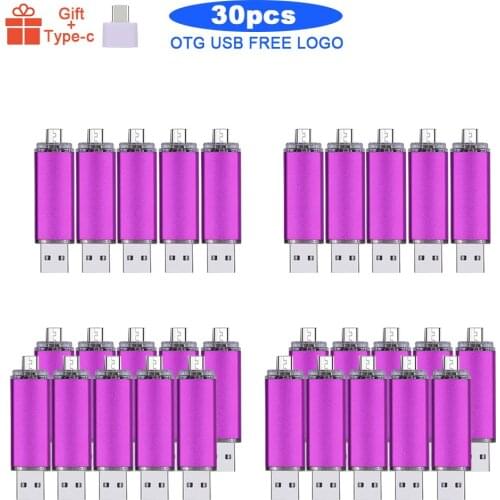 30pcs/lot Personalized Logo New 3 IN 1 OTG (Android & USB & Type-C) USB 2.0 Flash Drive Metal Pen Drive 64GB 32GB 16GB 8GB 4GB