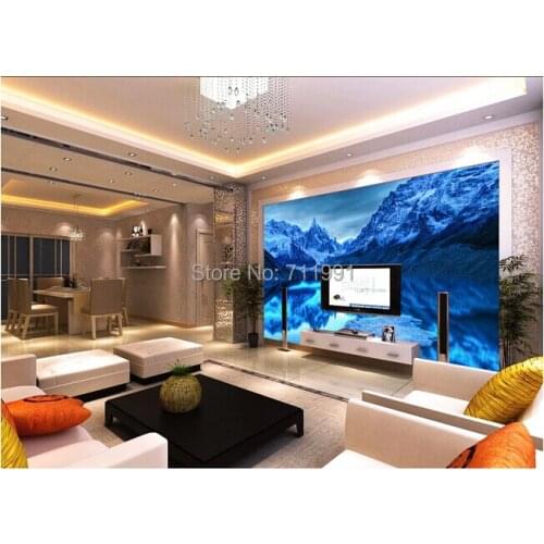 3D custom large murals, glacial lakes, Papel DE parede, the living room TV wall bedroom contact paper