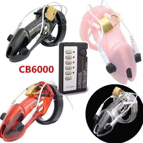 Penis Exercise 4Colors Electric Shock Medical Therapy Chastity Device Cb6000 Cb6000s Cock Cage Penis Lock Ring Toys for Man G153