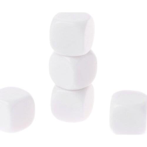 5pcs 20mm White Blank Acrylic Dice Kid DIY Write Painting Graffiti Family Games N58B