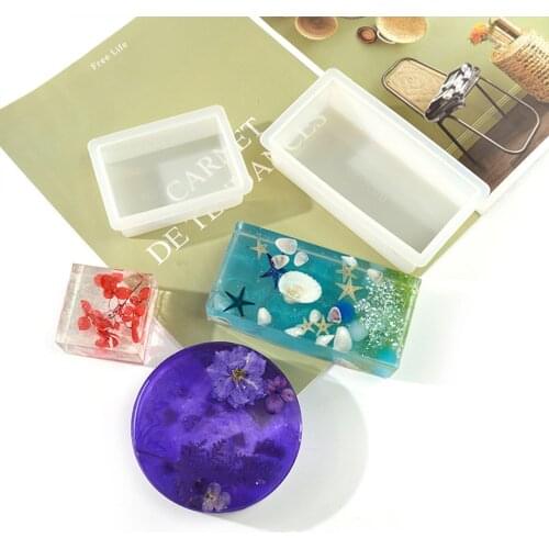 8Pcs Cube Cuboid Paperweight Silicone Mold Resin Mould Soap Making Supplies