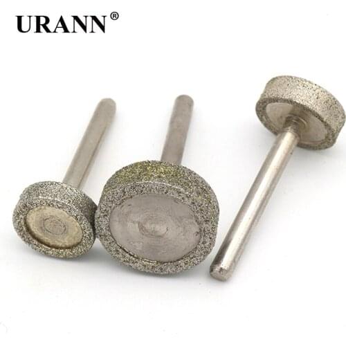 6mm Shank Diamond Grinding Head Cylinder Coated Mounted Bit Burrs For Jade Metal Stone Rotary Tool Accessories Burr Bit