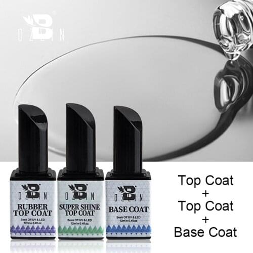 Bozlin UV Gel Gel Polish Rubber Top Coat Gel Varnish 12 ml Super Shine Top Coat Long Lasting Base Coat Function Gel Lacquer