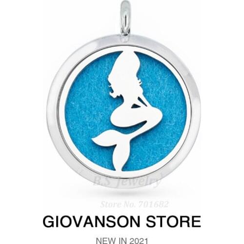 Pendant Necklace Chain New Feather 30mm Chrome/Rose Gold/Gold/Black Color Pendant Essential Oil Diffuser Perfume Locket 30mm