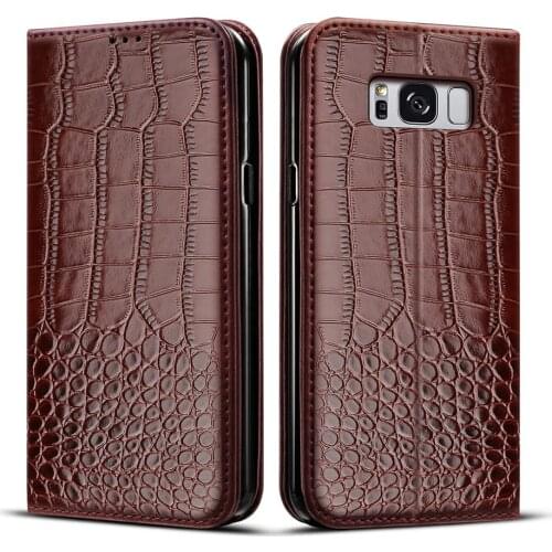 Phone Case For Samsung Galaxy S8 Cases Cover For Samsung S8 plus Phone case flip Crocodile texture leather capa