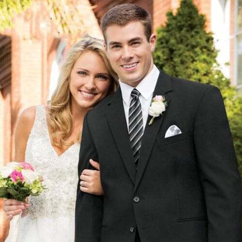 Black Men Suit Wedding Suits For Man Bridegroom Groomsmen Blazer Slim Fit Formal Tailored Tuxedo Best Man 2Piece Terno Masculino