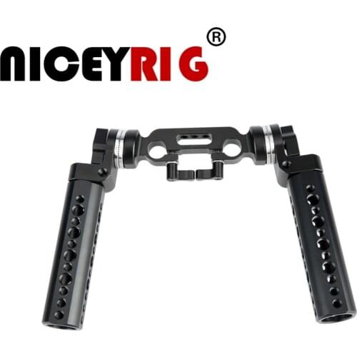 NICEYRIG DSLR Rig Handle ARRI Rosette Cheese Camera Stabilizer Handle Shoulder Rig Grip 15mm Rod Clamp Camera Cage M6 1/4" 3/8"