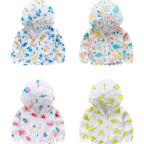 2021 Summer Sun Protection Coats for Children Kids Boy Coat Girl Jackets Hooded Outwear Breathable Outfit Thin Sunscreen Clothes
