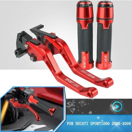 For DUCATI SPORT1000 2006 2007 2008 2009 Motorcycle Accessories CNC Aluminum Adjustable Brake Clutch Lever Handle Grip Handlebar