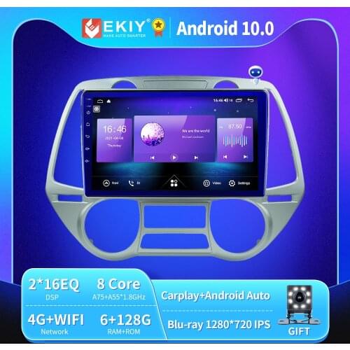 EKIY Android 10 Car Radio For Hyundai I20 2008-2012 Autoradio Blu-ray 1280*720 IPS/QLED Multimedia Video Player Navi GPS no 2din