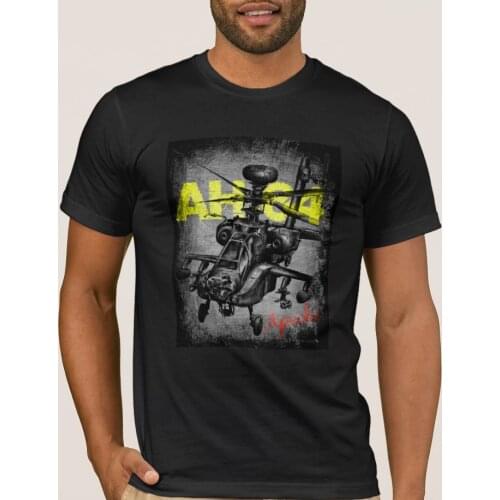 AH-64 Apache Attack Helicopter Sketch T-Shirt. Summer Cotton O-Neck Short Sleeve Mens T Shirt New S-3XL
