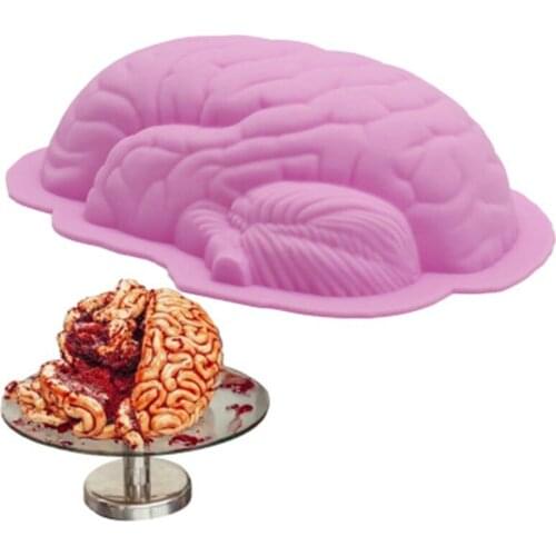 Bakery Accessories Funny Spoof Creative Diy Brain Mold Silicone Baking Dish Brain Cake Mold Manual Decorating Baking Utensils