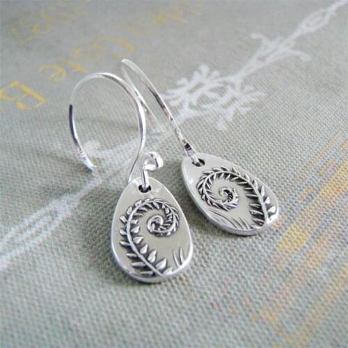 Dainty Silver Color Fern Earrings for Women Female Fashion Jewelry Drop Earrings Accessories Anniversary Gift