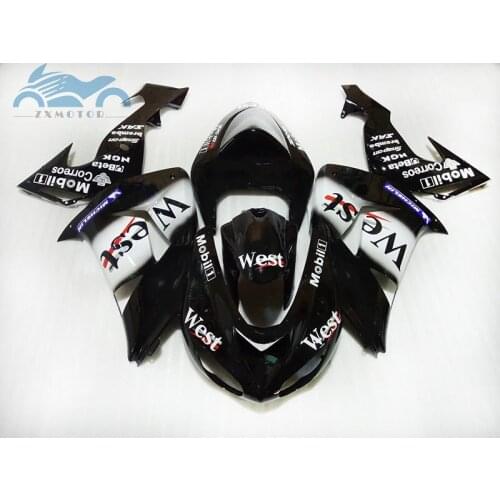 Motorcycle fairing kit for Kawasaki Ninja ZX 10 R 06 07 black west ABS fairings ZX10 R 2006 2007 aftermarket parts QC02