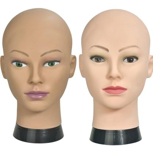 No Hair Bald Mannequin Head For Hats Wigs Lashes Jewelry Mask Massage For Sale