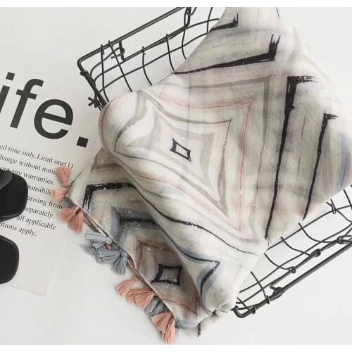 Fashion 2018,Cotton viscose scarf,muslim hijab,shawls and scarves,head wrap,muffler,geometric scarf,british style,women cape
