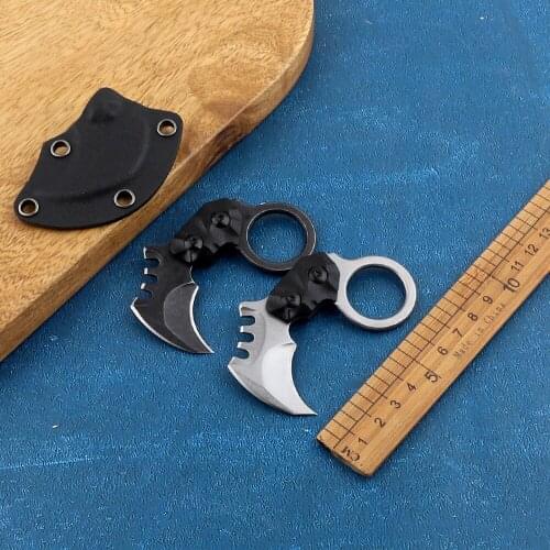 Outdoor Karambit portable self-defense AUS-8 blade G10 handle claw mini tactical camping tool CS GO multi-function knife EDC