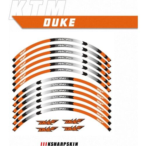 Motorcycle sticker Front Rear wheels decals Reflective waterproof stickers rim stripes For DUKE 200 390 690 990