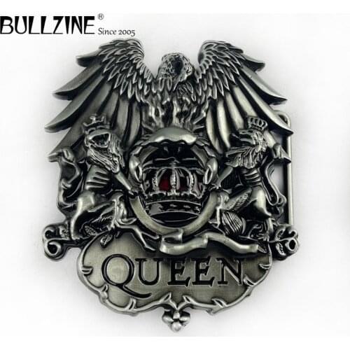 The Bullzine queen belt buckle with pewter finish FP-03087-1 suitable for 4cm width belt