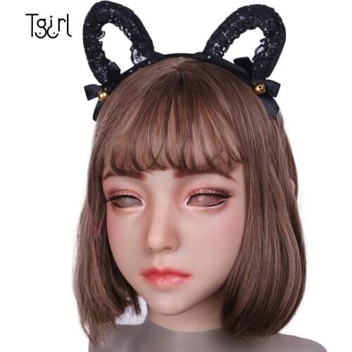 Realistic Silicone Female Headwear Crossdressers Transgender Cosplay Dragqueen