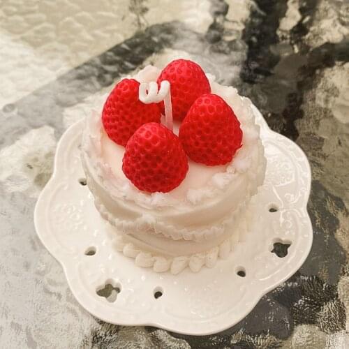 3D Cake Shape Strawberry Candle Mold Silicone Mold for Candle Making Christmas Mold Candle Making Supplies