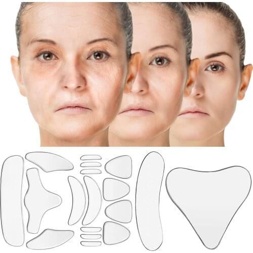 Silicone Anti Wrinkle Removal Patches Sticker Face Lift Tapes Reusable Forehead Chest Neck Eye Anti Aging Pad Adhesive