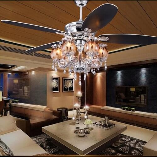 LED Nordic Iron Crystal Ceiling Fan.LED Lamp.LED Light.Ceiling Lights.LED Ceiling Light.Ceiling Lamp For Foyer Bedroom