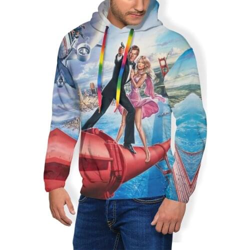 James Bond Hoodie A View To Kill Hoodies Outdoor Long Pullover Hoodie Polyester XL Nice Male Autumn Hoodies