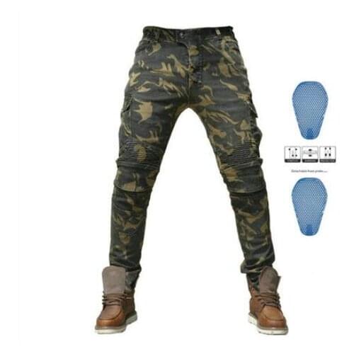 High quality silicone protective gear motorcycle jeans personality camouflage racing pants army camouflage anti-fall riding pant
