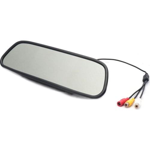 EEMRKE 4.3 Inch DIGITAL TFT LCD Mirror Monitor Car Rearview Backup Camera Screen 2 Video Input NTSC PAL Color TV 16: 9